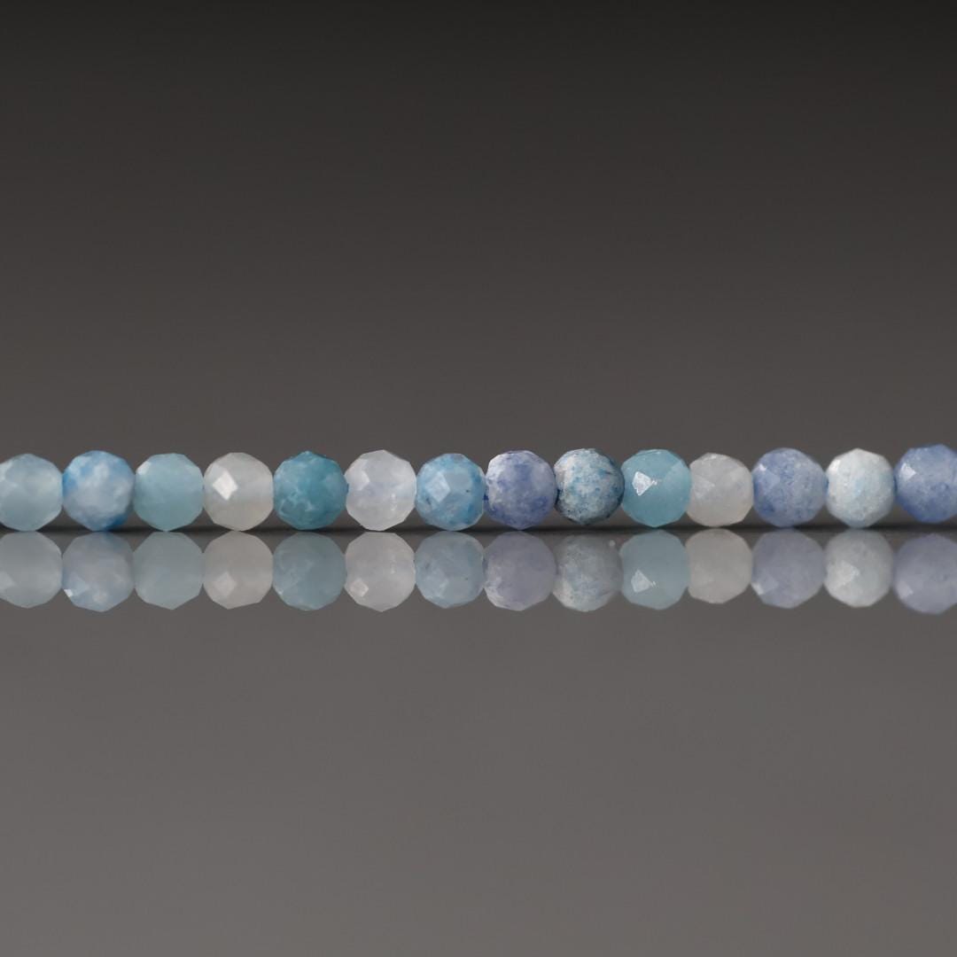 3mm Trolleite Beads Micro Faceted 15" Rare Gemstone Beads Beading Crafter Gift DIY Jewelry making Lazulite Scorzalite Quartz Mix