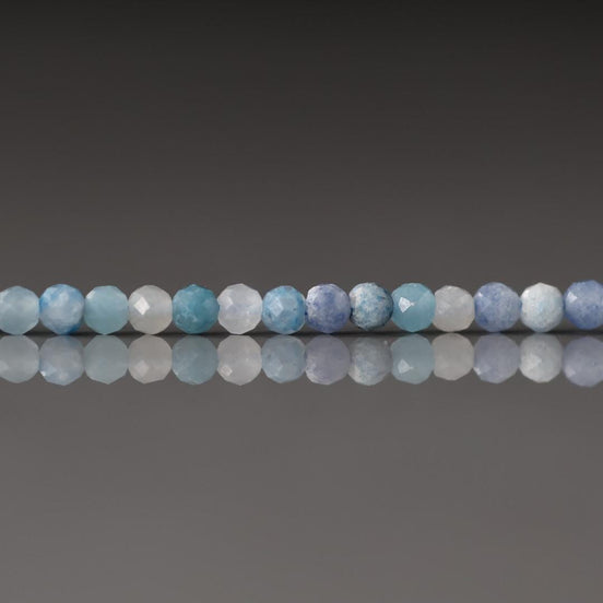 3mm Trolleite Beads Micro Faceted 15" Rare Gemstone Beads Beading Crafter Gift DIY Jewelry making Lazulite Scorzalite Quartz Mix