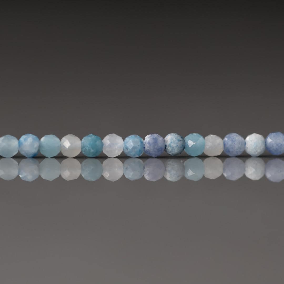 3mm Trolleite Beads ‚Äì Faceted Round Micro Gemstone 15" Strand