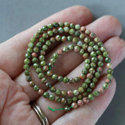 3mm Unakite Faceted Beads 15