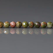 3mm Unakite Faceted Beads 15