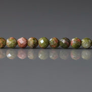 3mm Unakite Beads ‚Äì Faceted Round Micro Gemstone 15