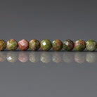 3mm Unakite Beads ‚Äì Faceted Round Micro Gemstone 15" Strand