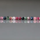 3mm Watermelon Tourmaline Beads - Faceted Round Micro Gemstone 15" Strand