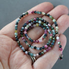 3mm Watermelon Tourmaline Beads - Faceted Round Micro Gemstone 15" Strand