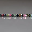 3mm Watermelon Tourmaline Beads - Faceted Round Micro Gemstone 15" Strand