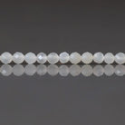 3mm White Agate Beads - Faceted Round Micro Gemstone 12.5" Strand
