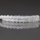 3mm White Agate Beads - Faceted Round Micro Gemstone 12.5" Strand
