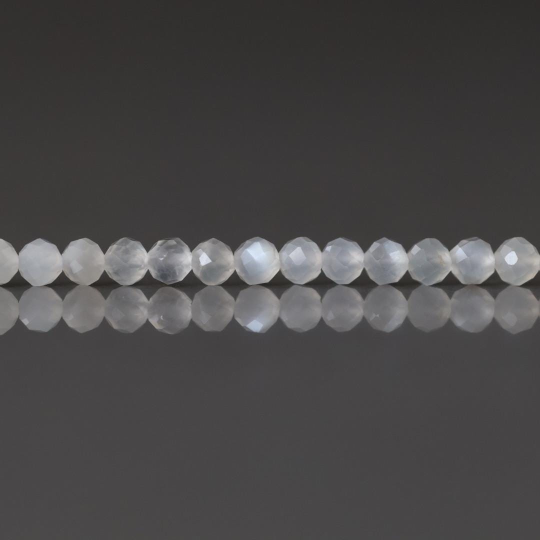3mm AAA White Moonstone Faceted Beads 15" Gemstone Beads Beading Crafter Gift June Birthstone DIY Jewelry Seed Beads