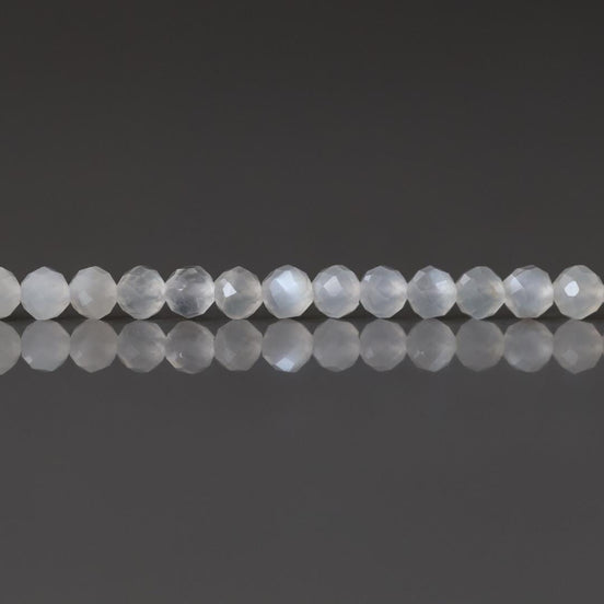 3mm AAA White Moonstone Faceted Beads 15" Gemstone Beads Beading Crafter Gift June Birthstone DIY Jewelry Seed Beads