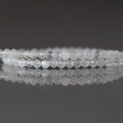 3mm White Moonstone Beads - Faceted Round Micro Gemstone 15" Strand