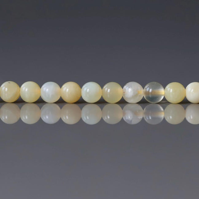3mm Yellow Opal Beads – Smooth Round Micro Gemstone 7" Strand