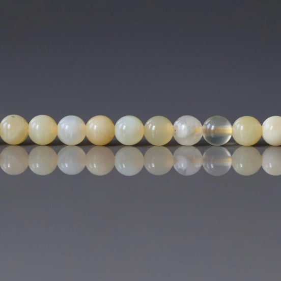 3mm Yellow Opal Beads – Smooth Round Micro Gemstone 7" Strand