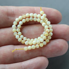 3mm Yellow Opal Beads – Smooth Round Micro Gemstone 7" Strand