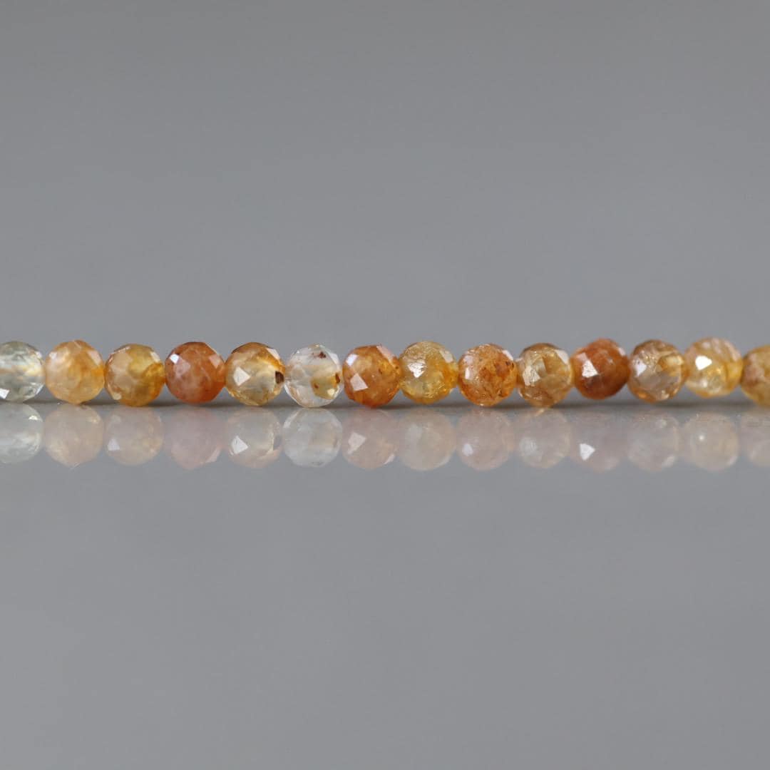 3mm Yellow Sapphire Micro Faceted Beads Genuine Small Beads 15" September Birthstone Beads Gemstone Beads for Jewelry Making