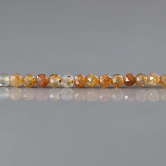 3mm Yellow Sapphire Micro Faceted Beads Genuine Small Beads 15" September Birthstone Beads Gemstone Beads for Jewelry Making