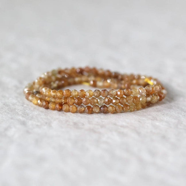 3mm Yellow Sapphire Micro Faceted Beads Genuine Small Beads 15" September Birthstone Beads Gemstone Beads for Jewelry Making