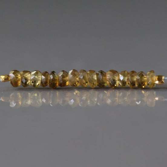 3mm Yellow Tourmaline Faceted Rondelle Beads 16 PCs Yellow Genuine Gemstone Beads DIY Jewelry Making Gift October Birthstone