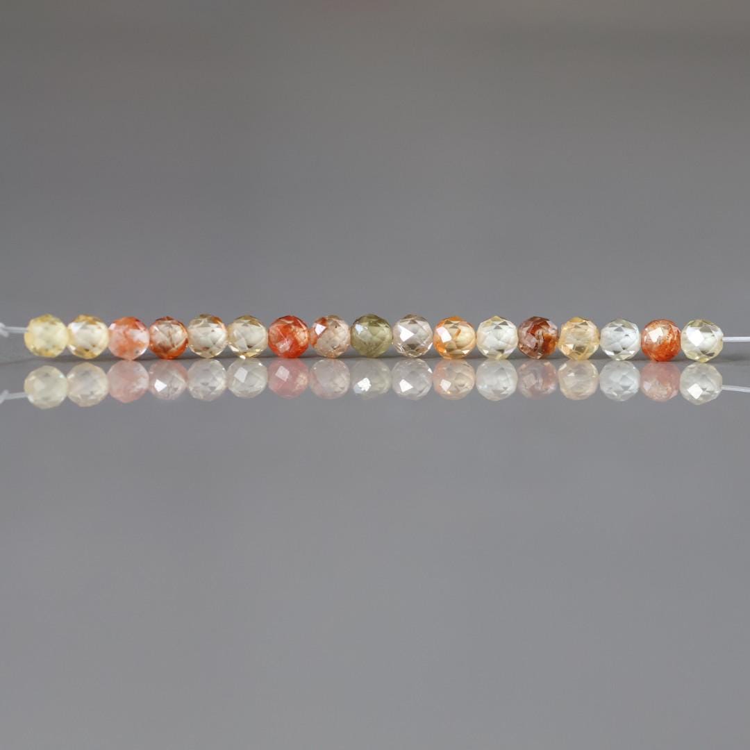 3mm Zircon Beads – Faceted Round Micro Gemstone 2" Strand