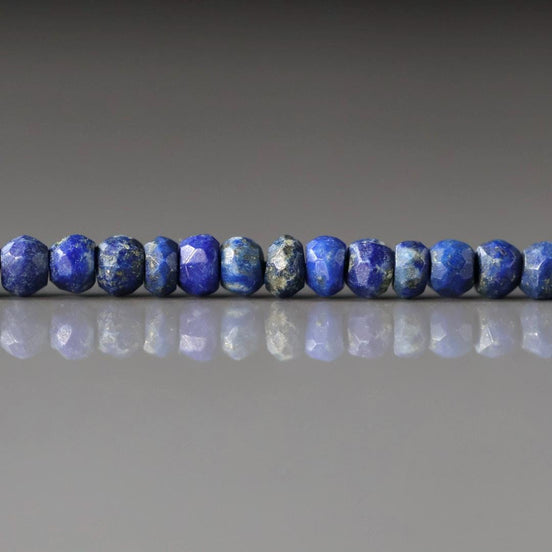 4mm 4.5mm Lapis Lazuli Rondel Beads 12" Blue Hand Faceted Lapis Gemstone Beads for Beading Craft Gift Beads DIY Jewelry Making
