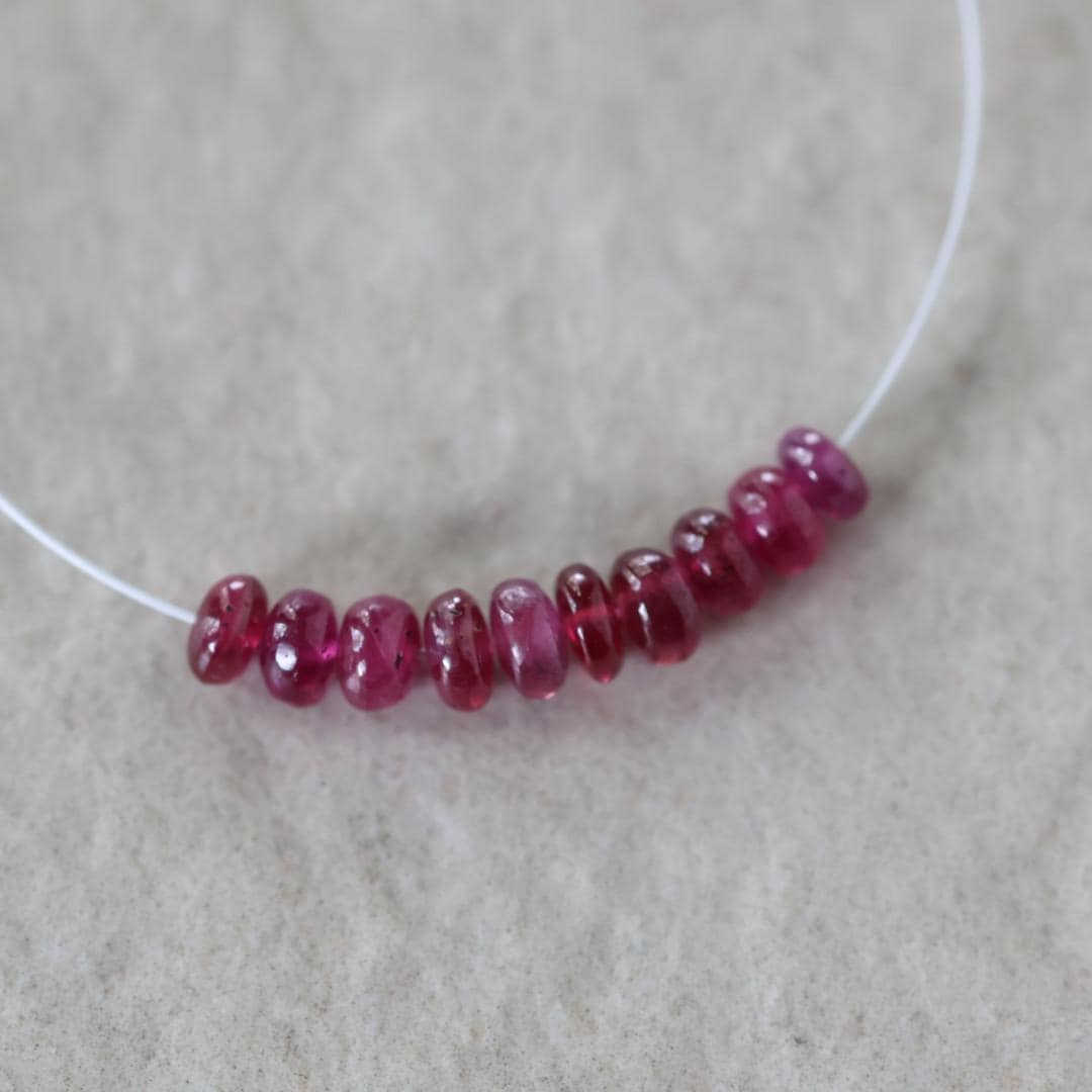 4.5-5mm AAA Mozambique Ruby Rondelle Beads Smooth Natural Gemstone for DIY Jewelry Making Earrings Supplies