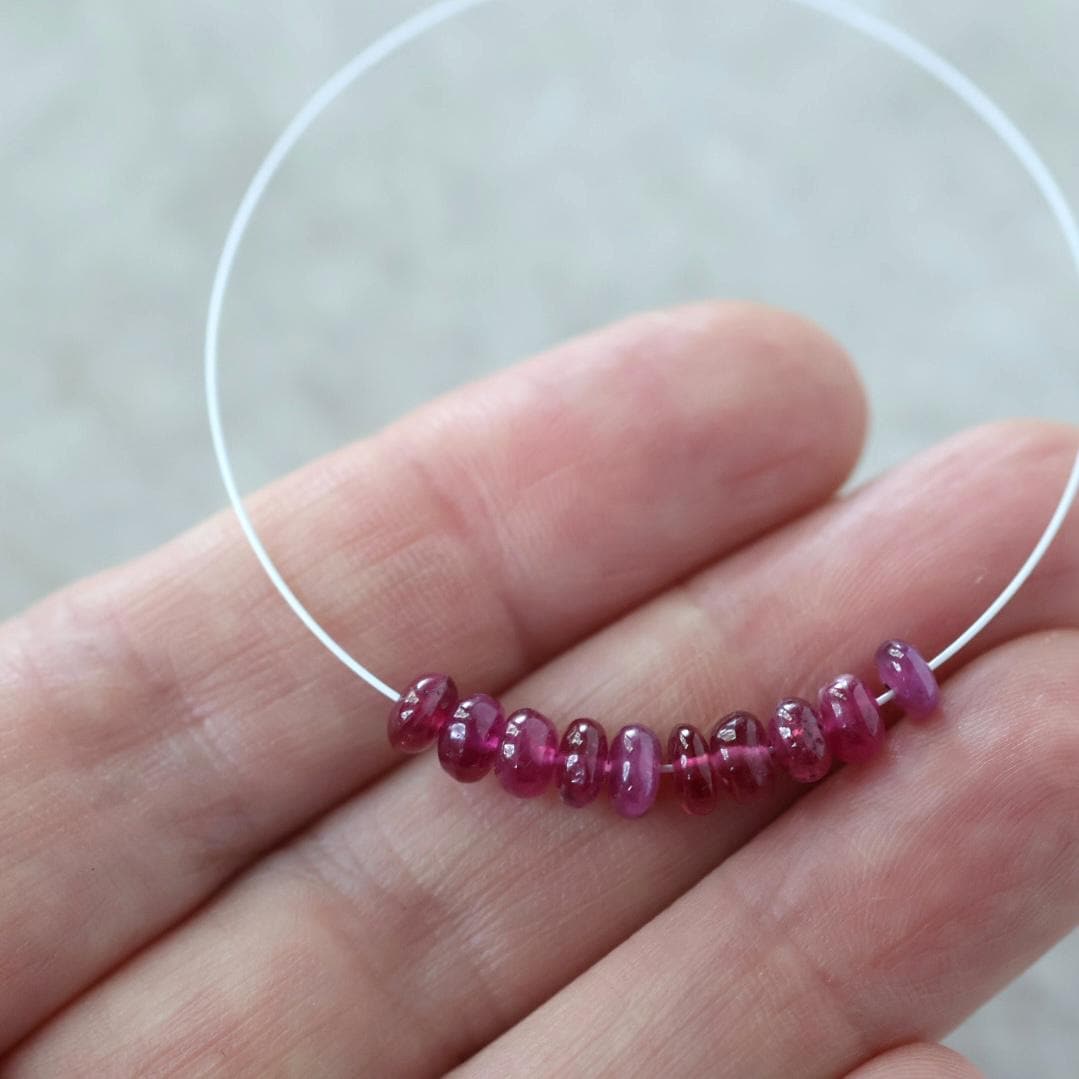 4.5-5mm AAA Mozambique Ruby Rondelle Beads Smooth Natural Gemstone for DIY Jewelry Making Earrings Supplies