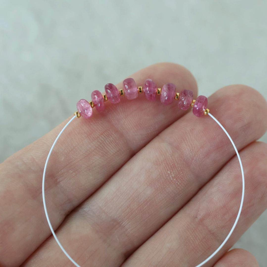 4.5mm 5mm AAA Pink Tourmaline Rondelle Beads Smooth 8 PCs Natural Gemstone Beads for DIY Jewelry Making