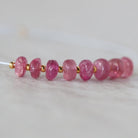 4.5mm 5mm AAA Pink Tourmaline Rondelle Beads Smooth 8 PCs Natural Gemstone Beads for DIY Jewelry Making
