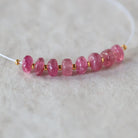 4.5mm 5mm AAA Pink Tourmaline Rondelle Beads Smooth 8 PCs Natural Gemstone Beads for DIY Jewelry Making