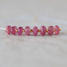 4.5mm 5mm AAA Pink Tourmaline Rondelle Beads Smooth 8 PCs Natural Gemstone Beads for DIY Jewelry Making