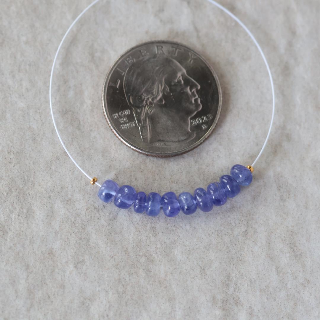 4.5mm 5mm AAA Tanzanite Beads Rondelle Smooth Superb 10 Pcs Natural Gemstone for DIY Jewelry Making