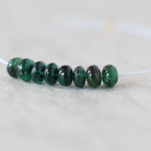 5mm Brazilian Emerald Beads - Smooth Rondelle Natural Gemstone 6 Pcs