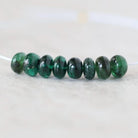 5mm Brazilian Emerald Beads - Smooth Rondelle Natural Gemstone 6 Pcs