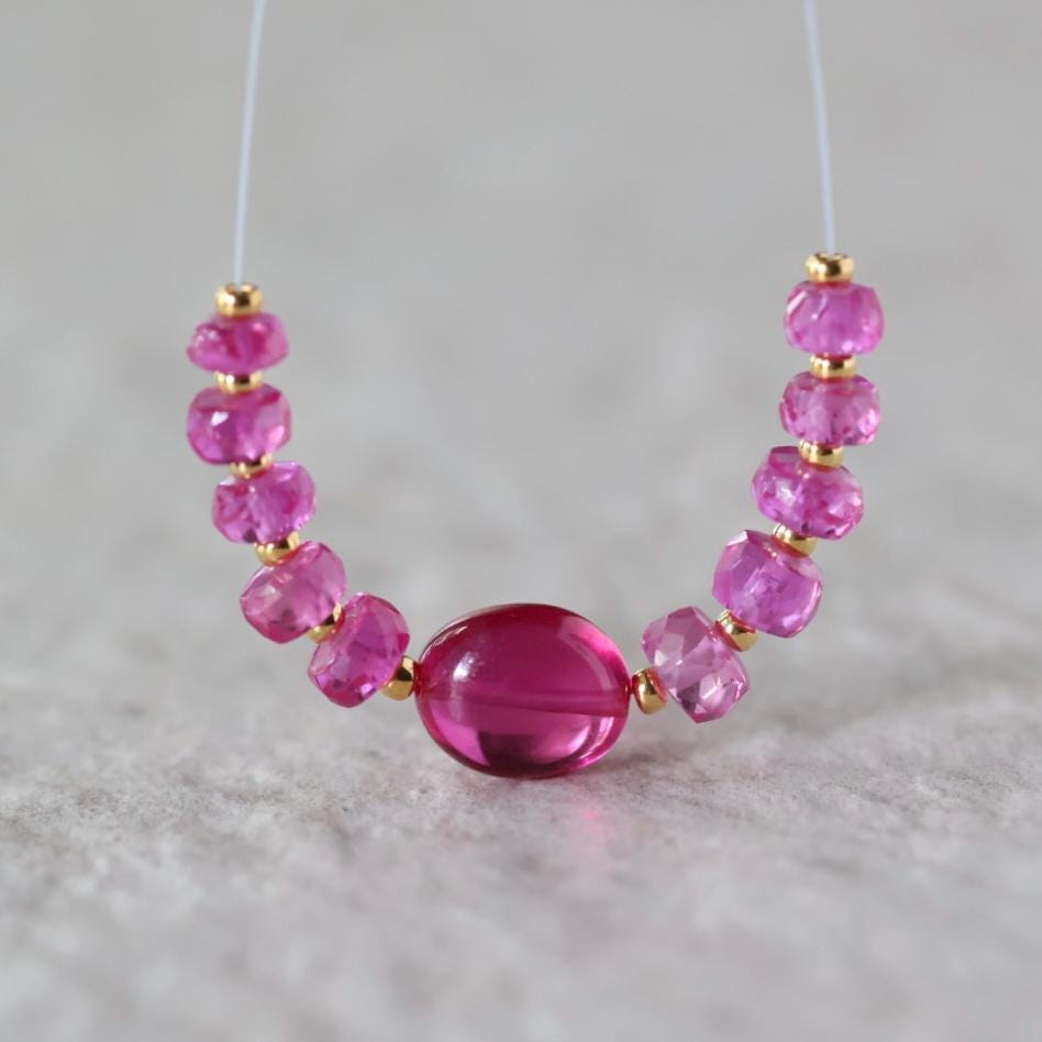4.5mm 5mm Hot Pink Padparadscha Sapphire Beads Rondelle Faceted 10 PCs Gemstone for DIY Jewelry Making Supplies