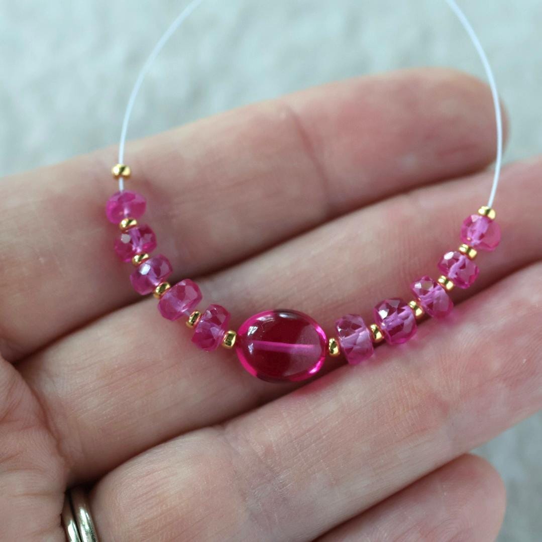 4.5mm 5mm Hot Pink Padparadscha Sapphire Beads Rondelle Faceted 10 PCs Gemstone for DIY Jewelry Making Supplies