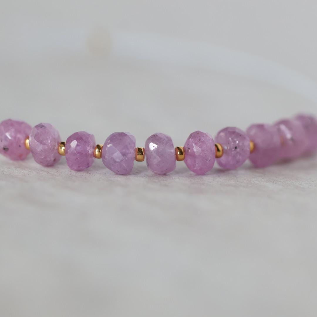 4.5mm 5mm Natural AAA Myanmar Pink Sapphire Beads Faceted Rondelle 10 PCs Gemstone for DIY Jewelry Making Supplies