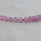 4.5mm 5mm Natural AAA Myanmar Pink Sapphire Beads Faceted Rondelle 10 PCs Gemstone for DIY Jewelry Making Supplies