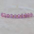 4.5mm 5mm Natural AAA Myanmar Pink Sapphire Beads Faceted Rondelle 10 PCs Gemstone for DIY Jewelry Making Supplies