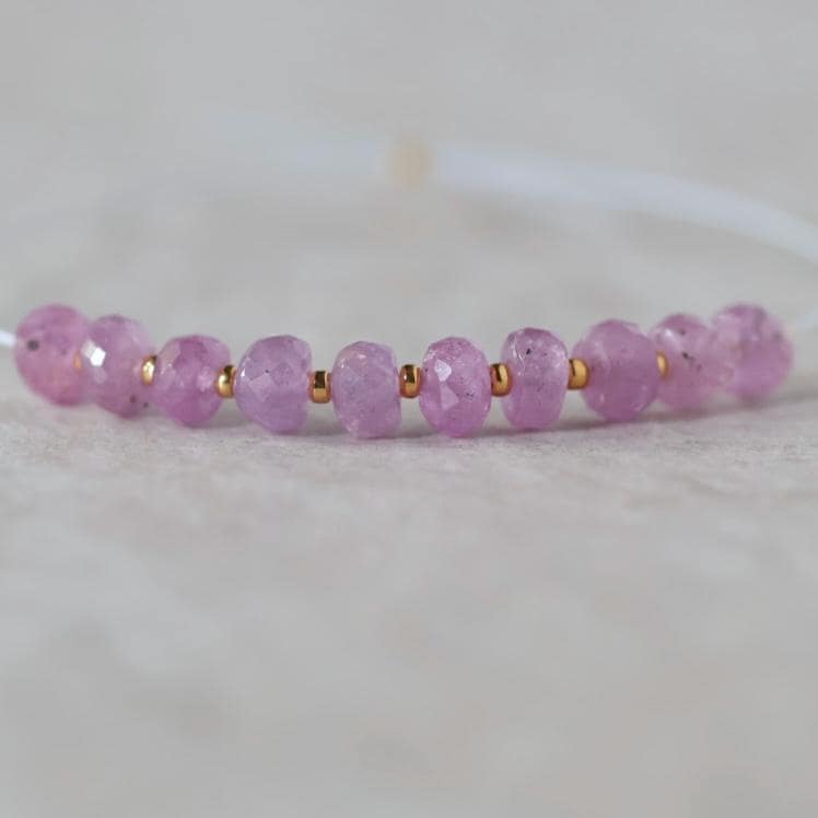 4.5mm 5mm Natural AAA Myanmar Pink Sapphire Beads Faceted Rondelle 10 PCs Gemstone for DIY Jewelry Making Supplies