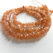 4.5mm 5mm Natural AAA Sunstone Hand Faceted Beads Rondelle 6