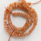 4.5mm 5mm Natural AAA Sunstone Hand Faceted Beads Rondelle 6" Orange Genuine Gemstone Beads for Jewelry Making Craft Gift Beads DIY Jewelry