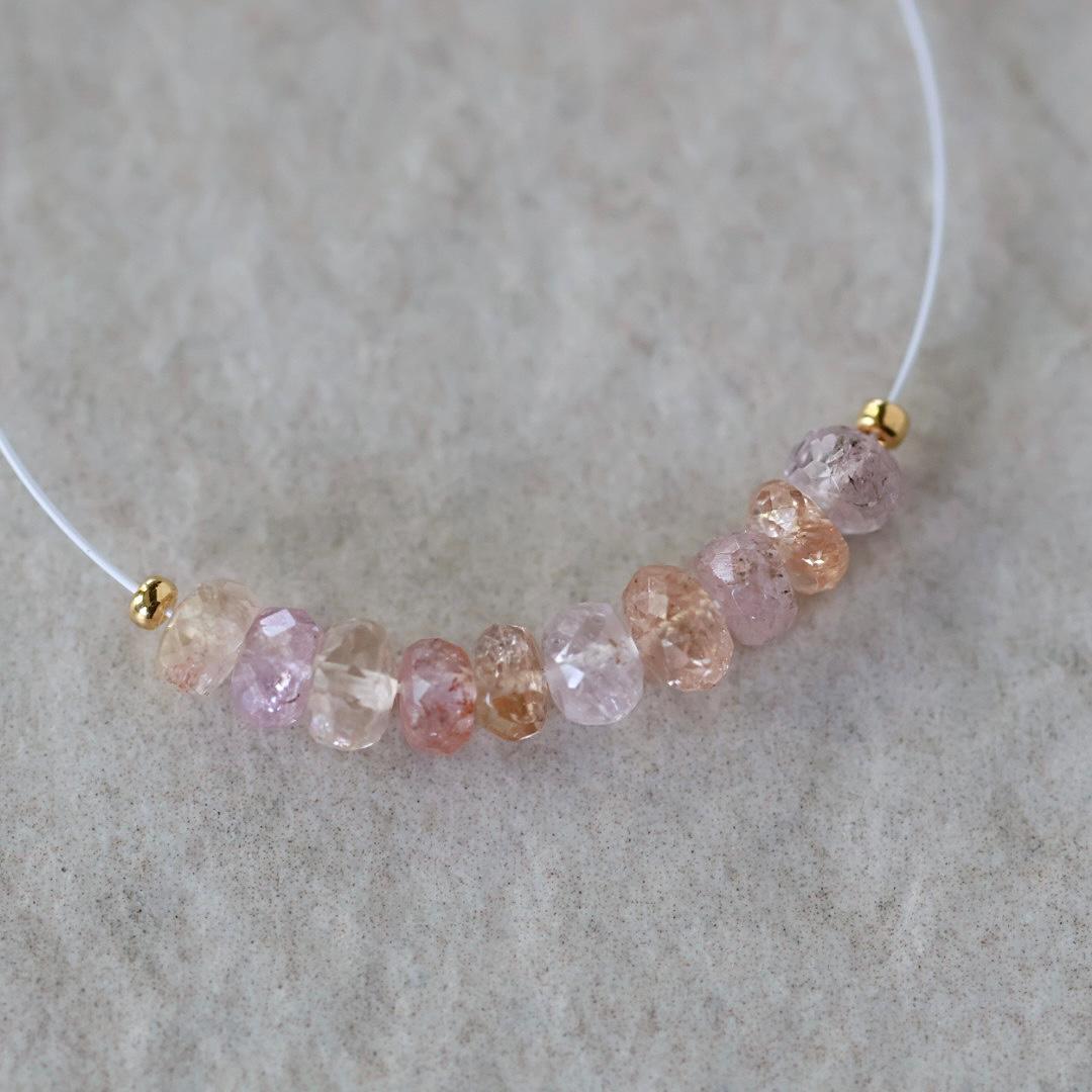 4.5mm 5mm Natural Imperial Topaz Rondelle Beads Faceted Pink Topaz Yellow 10 Pcs Natural Gemstone Beads for Jewelry Making Earrings