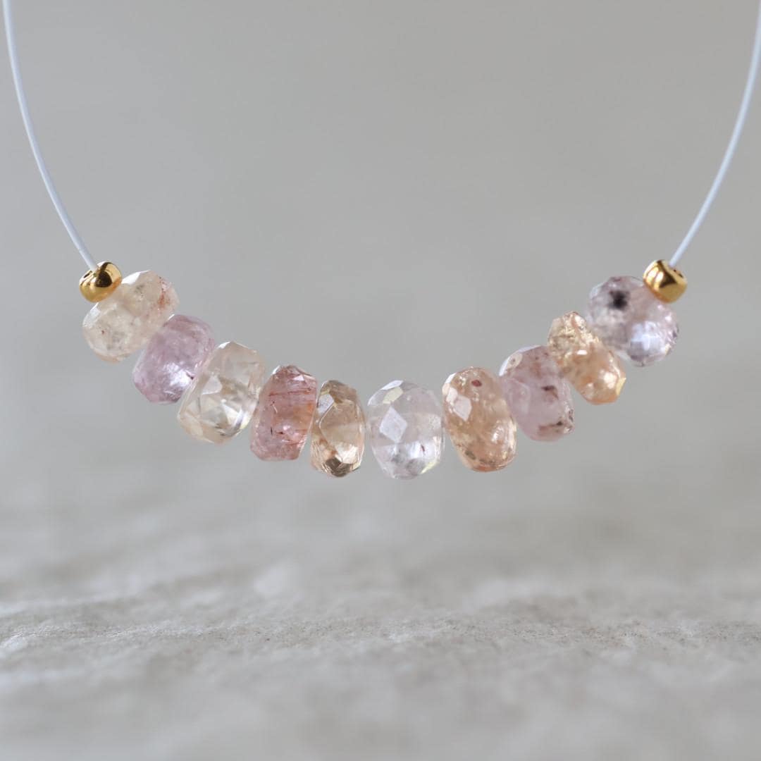 4.5mm 5mm Natural Imperial Topaz Rondelle Beads Faceted Pink Topaz Yellow 10 Pcs Natural Gemstone Beads for Jewelry Making Earrings