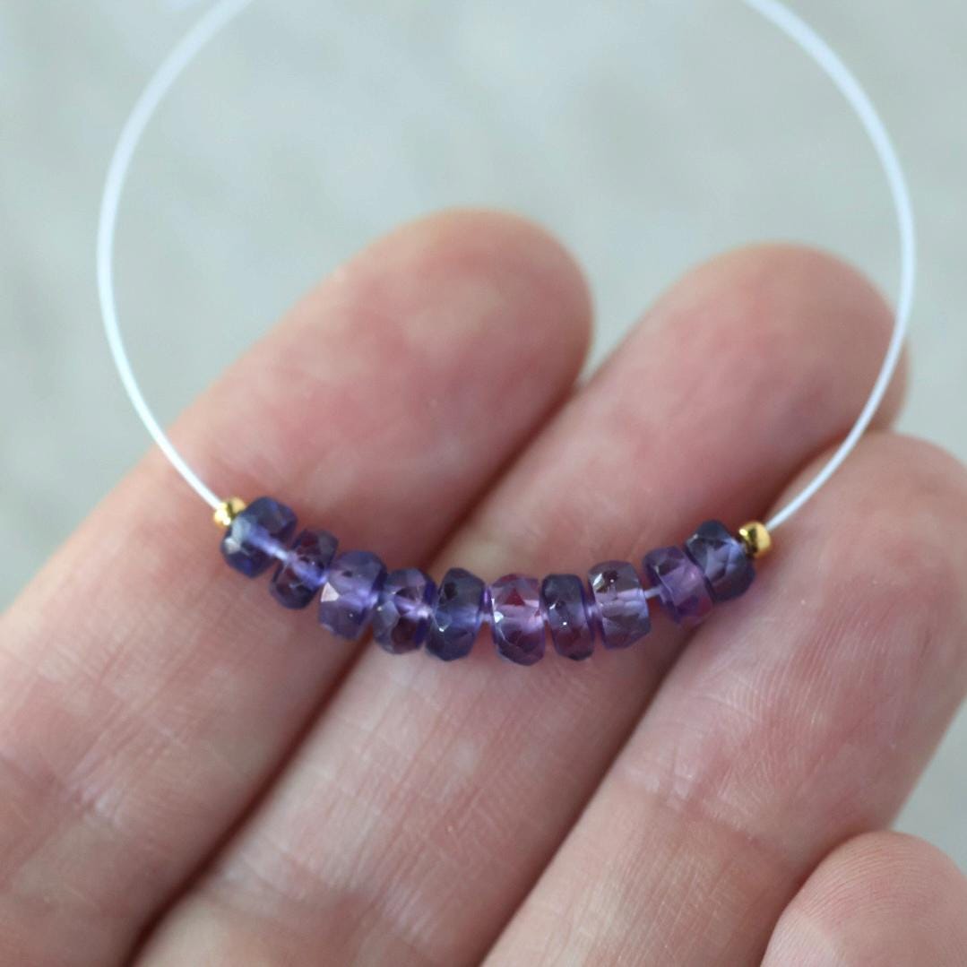 4.5mm 5mm Purple Sapphire Beads Rondelle 10 PCs Faceted Gemstone for DIY Jewelry Making Supplies Earrings