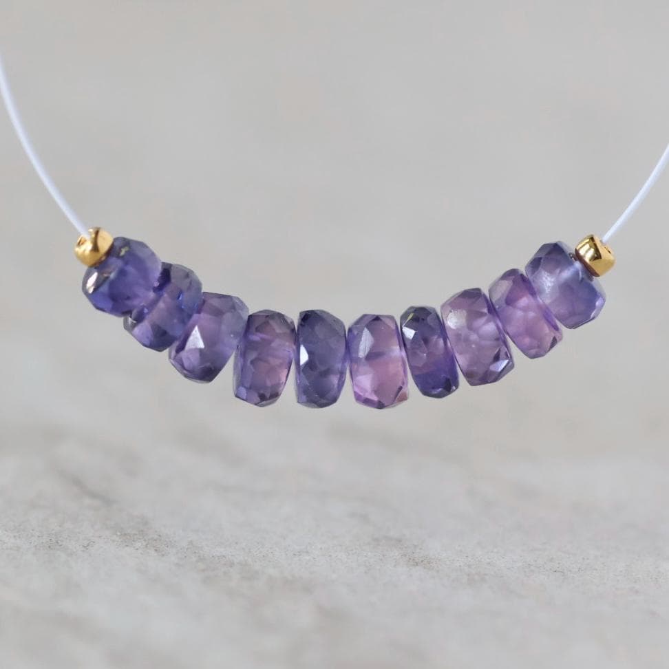 4.5mm 5mm Purple Sapphire Beads Rondelle 10 PCs Faceted Gemstone for DIY Jewelry Making Supplies Earrings