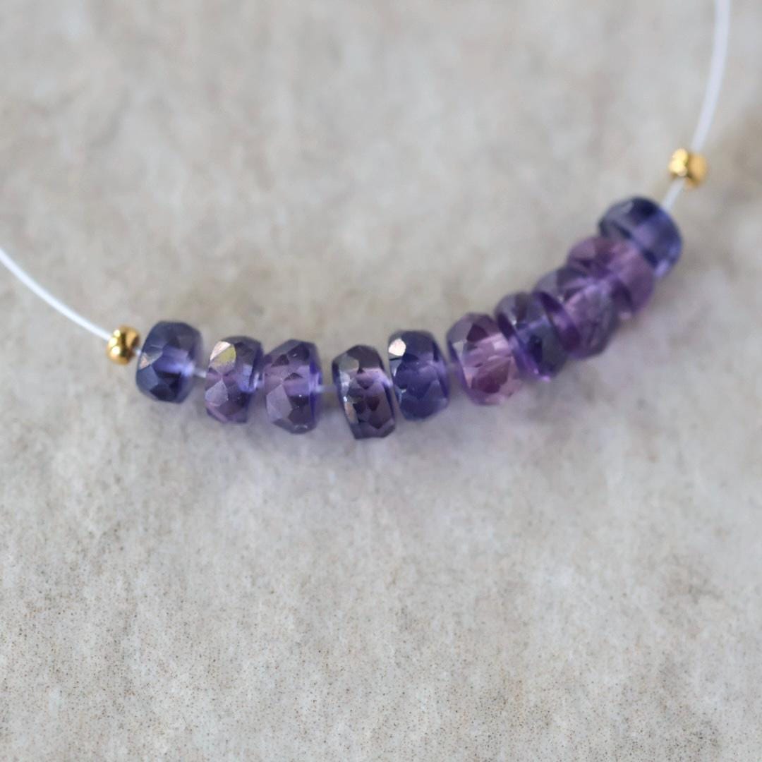 4.5mm 5mm Purple Sapphire Beads Rondelle 10 PCs Faceted Gemstone for DIY Jewelry Making Supplies Earrings