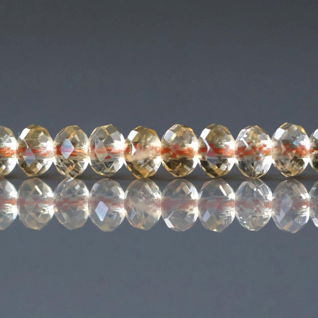 4.5mm Natural AAA Citrine Beads Faceted Rondel 15" Raw Genuine Gemstone Beads Jewelry Making Beading Craft Gift Beads November Birthstone