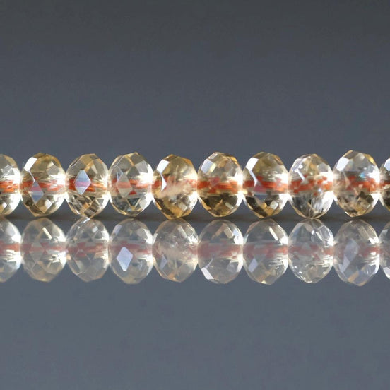 4.5mm Natural AAA Citrine Beads Faceted Rondel 15" Raw Genuine Gemstone Beads Jewelry Making Beading Craft Gift Beads November Birthstone