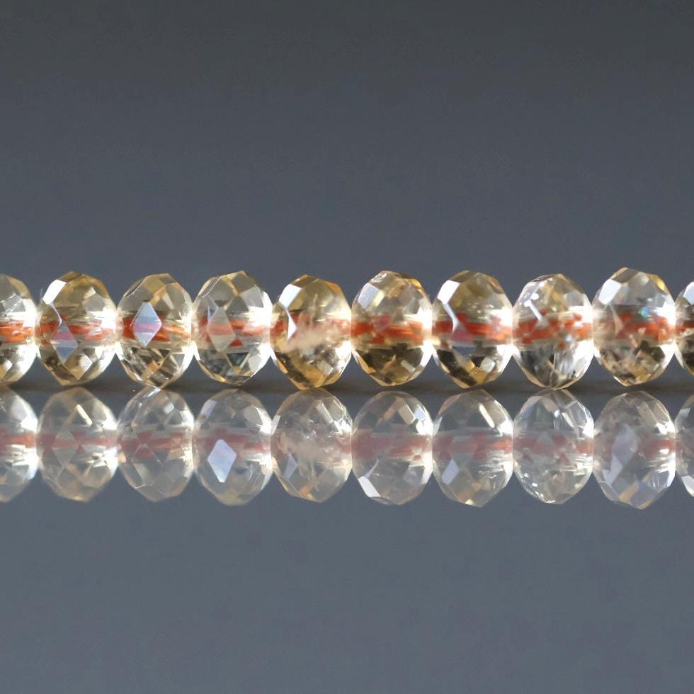 4.5mm AAA Citrine Beads - Faceted Rondelle Natural Gemstone 15" Strand