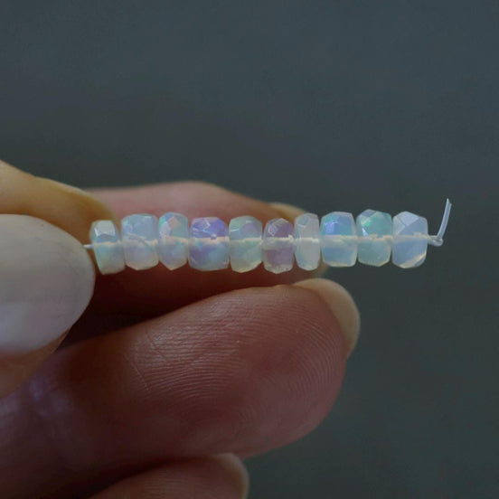 4.5mm Top Fire AAA Ethiopian Opal Beads Natural Disco Welo Opal Genuine Bead For Jewelry Making Beading Craft Gift Beads October Birthstone